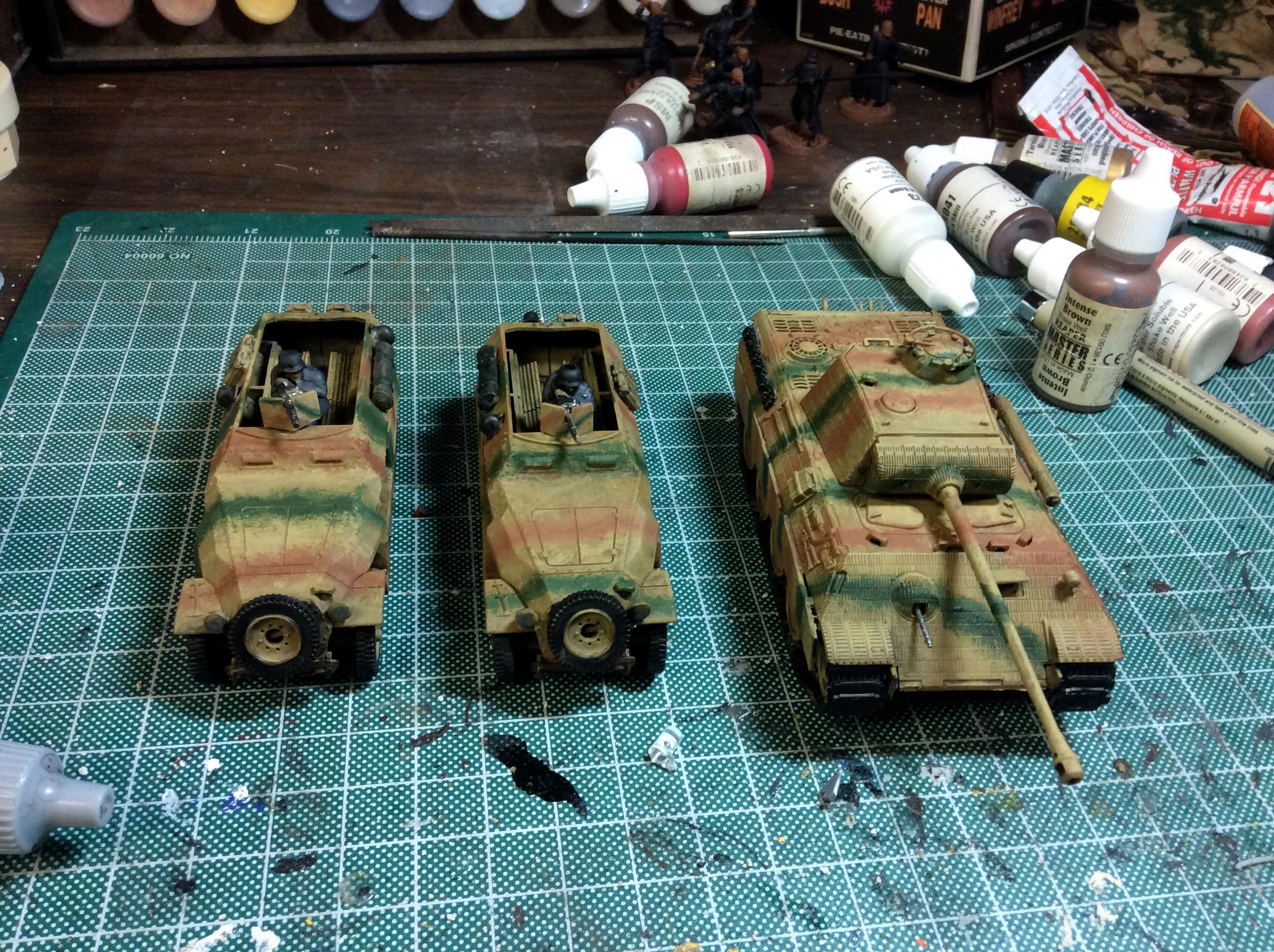 Bolt Action, Germans, Halftrack, Hanomag, Panther German camouflage